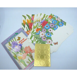 VTG Current Just a Note Stationery Set - 4 Floral Butterfly Designs - Lot of 16